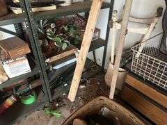 2 Metal Shelves + Contents