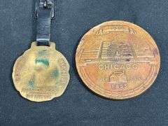 (2) Crane Co. Medallion + IH Watch Fob