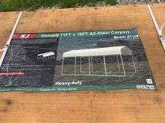 KJ 11 X 19FT Single Steel Carport