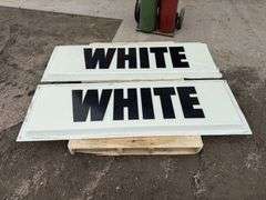 (2) White Signs