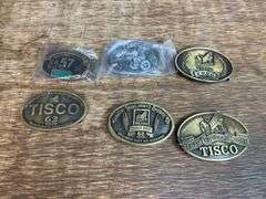 (6) TISCO Belt Buckles