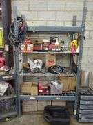 Rolling Work Cart and HD shelf with contents Lot