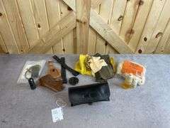 Misc Assortment  Firearm Cleaning Items Plus Sunglasses with Multiple Colored Interchangable Lenses & Case