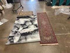 3 Decorative Rugs White, Tan, & Red