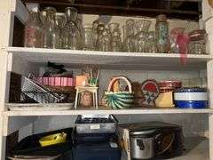 (2) Shelves of Assorted Glasswares