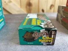 14 Boxes Silver Bear & Brown Bear, Hornady & Wolf  9mm Makarov  & Misc