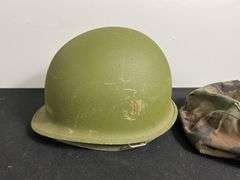 US Military Helmet w/Shell Liner & Camo Cover