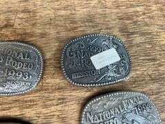 (5) Hesston Rodeo Belt Buckles
