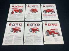 (6) IH 140 + 240 Tractor Sales Literature