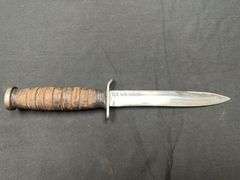 Chromed US Blade Marked Utica M3 Trench Knife w/M8 Scabbard