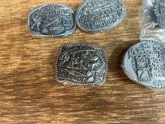 (6) Hesston Rodeo Belt Buckles