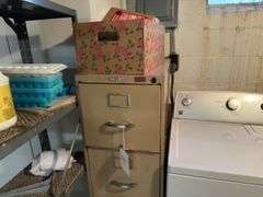 Metal Filing Cabinet with Trashcan