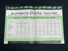 IHC McCormick-Deering Tractor Sales Literature