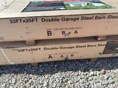 33 X 25FT Double Garage Steel Barn Shed
