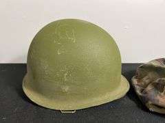 US Military Helmet w/Shell Liner & Camo Cover