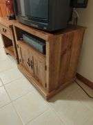 TV Cabinet, Side Table and Lamp Lot