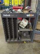 Rolling Work Cart and HD shelf with contents Lot