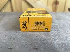 2 Boxes Browning 115 Gr. FMJ 9mm & Precision One 124 Gr. HP 9mm