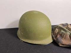 US Military Helmet w/Shell Liner & Camo Cover