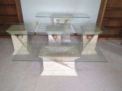 (5) Pcs Tables with Glass Tops