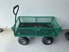 Green Yard Cart and Hose