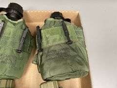 (6)-US Plastic Canteens w/Covers and Purification Bottles