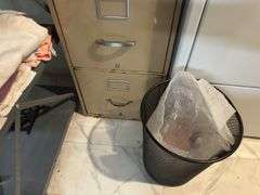 Metal Filing Cabinet with Trashcan