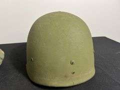 US Military Helmet w/Shell Liner, Camo Cover, & Chinstrap