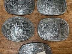 (5) Hesston Rodeo Belt Buckles