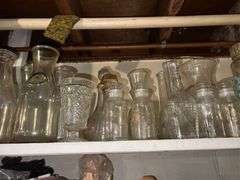 (2) Shelves of Assorted Glasswares