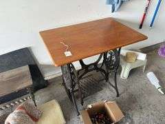 Vintage Sewing Machine Table & Bench