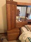 Bed with Headboard and Frame - Cedar Drawers - Bed is 57” W - Head Board is 106” W x 67” T x 20” D