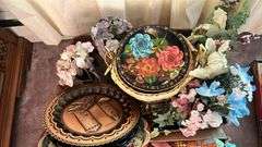 Crocheted Hangers, Decorative Plates, and Florals