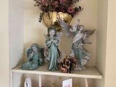 Lot of Assorted Figurines - Angels/Candle Holders