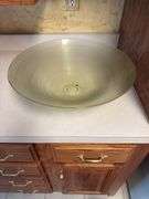 18” W Decorative Green Glass Bowl