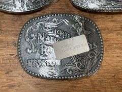 (5) Hesston Rodeo Belt Buckles