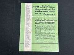 IHC McCormick-Deering Tractor Sales Literature