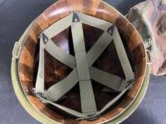 US Military Helmet w/Shell Liner & Camo Cover