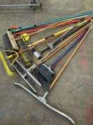 Assorted Shop Brooms and Squeegee's