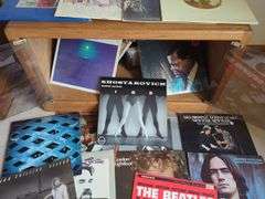 Stereo Cabinet with Assorted Records - Beatles/Xanadu/Liza Minnelli