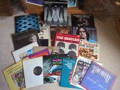 Stereo Cabinet with Assorted Records - Beatles/Xanadu/Liza Minnelli