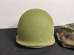 US Military Helmet w/Shell Liner & Camo Cover