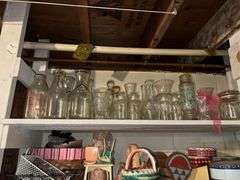 (2) Shelves of Assorted Glasswares