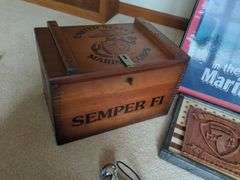 US Marines Lot - Art/Cane/Semper Fi Box / Plaque