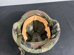 US PASGT Ballistic Helmet w/Camo Cover and Chinstrap