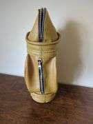 Leather Golf Bag Holds A Bottle of Wine or Liquor - 15" Tall