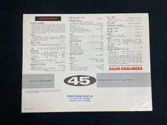 1960 Allis Chalmers 45 Motor Grader Sales Literature