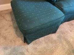 Green Cloth Chair & Ottoman