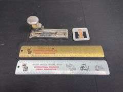 (4) IH Stapler, Rulers, Badge