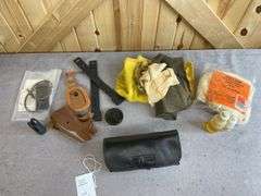 Misc Assortment  Firearm Cleaning Items Plus Sunglasses with Multiple Colored Interchangable Lenses & Case